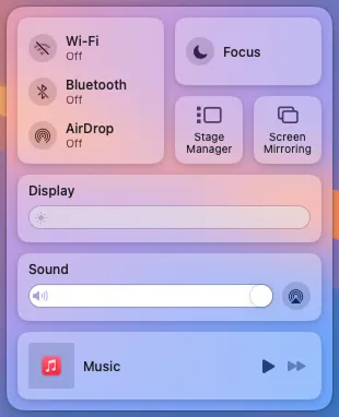 macOS Control Center