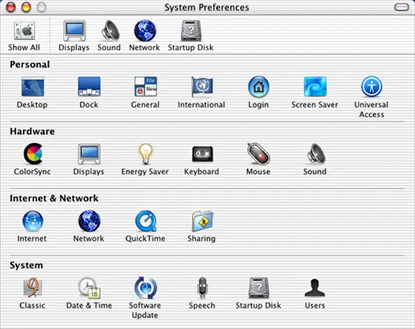 Mac OS X System Settings