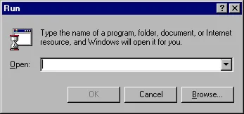 Windows 95 Run Dialog
