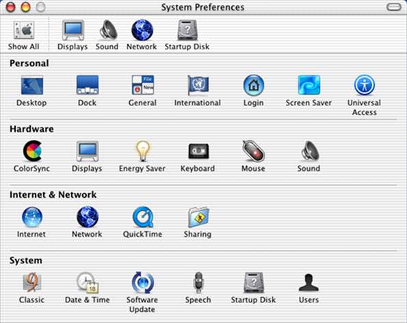 Mac OS X System Settings