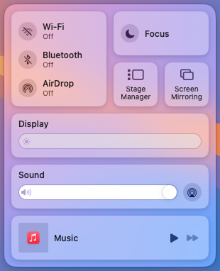 macOS Control Center