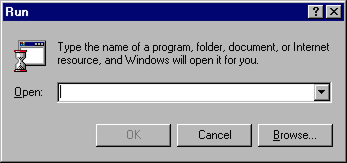 Windows 95 Run Dialog